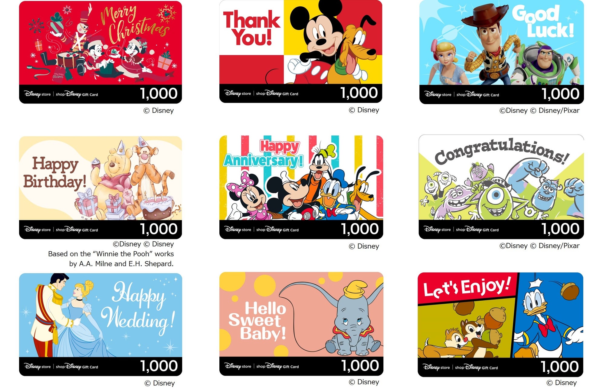 ディズニーストアやショップディズニーで使えるギフトカードが新登場 約種類のディズニーキャラクターデザインのギフトカード Egiftカード を11月11日 金 より順次発売 ウォルト ディズニー ジャパン株式会社のプレスリリース ディズニーストアやショップディズニーで使えるギフトカードが新登場 約種類のディズニーキャラクターデザインのギフトカード Egiftカード を11月11日 金 より順次発売 ウォルト ディズニー ジャパン株式会社のプレスリリース