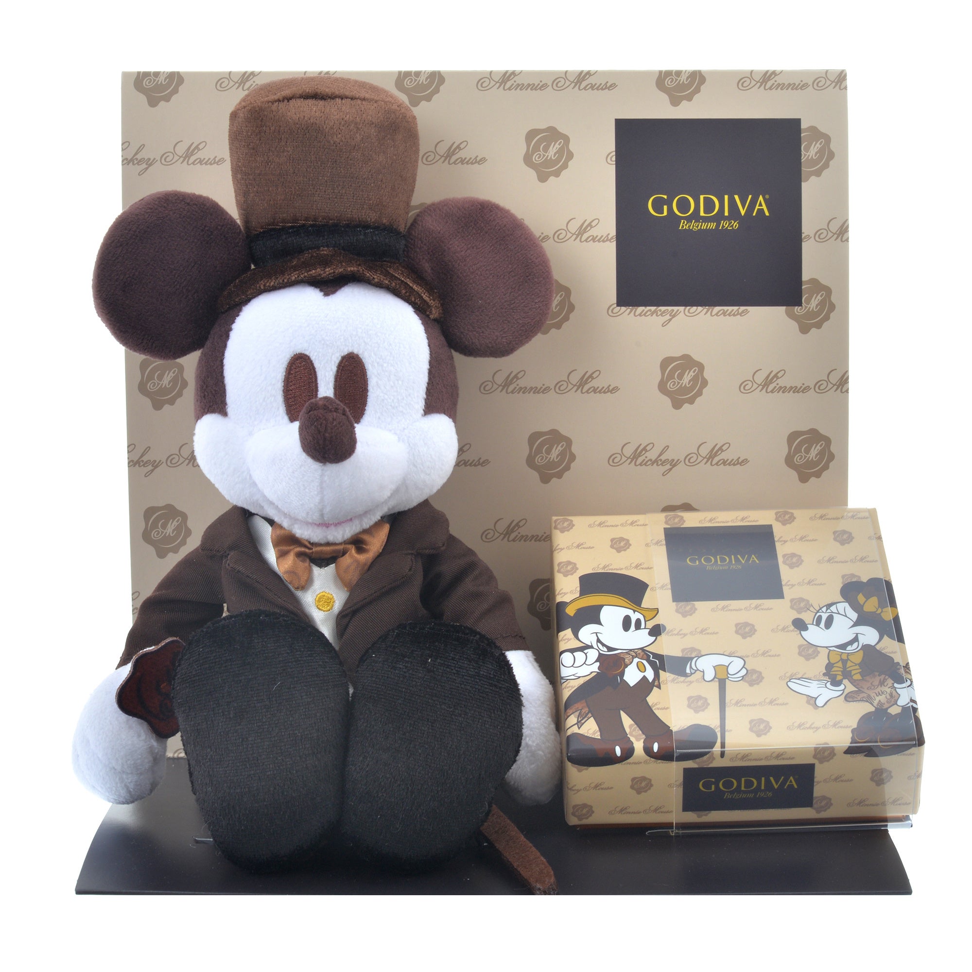 Disney GODIVA ミッキーマウス ぬいぐるみ プレゼント 限定 大好評を博したチョコレートカラーデザインのアイテムがミッキー