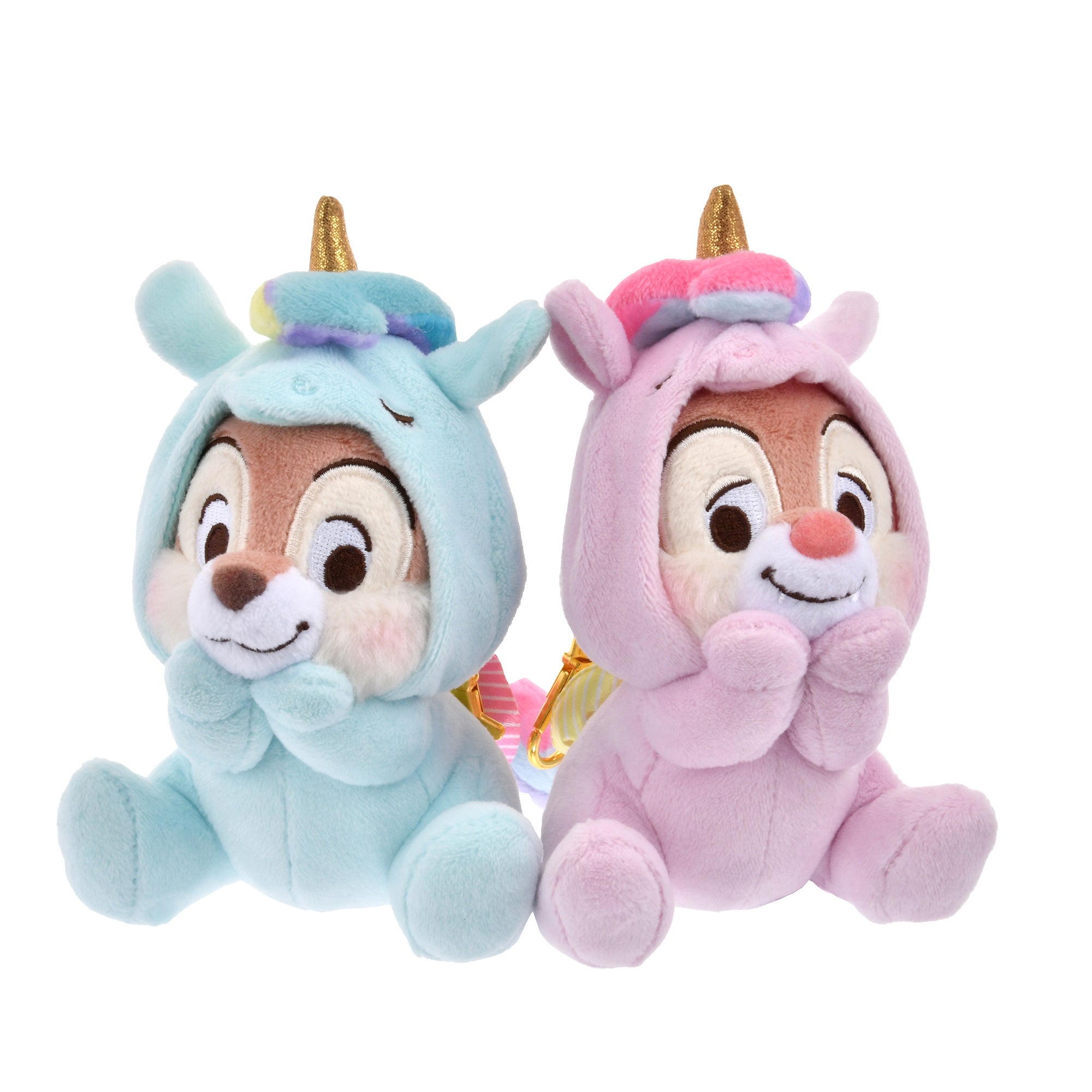 新品　ディズニー　チップ&デール　プラッシュキーチェーン　ユニコーン　2体セット ストア、ユニコーンが可愛いチップとデールグッズ&刺繍が素敵な