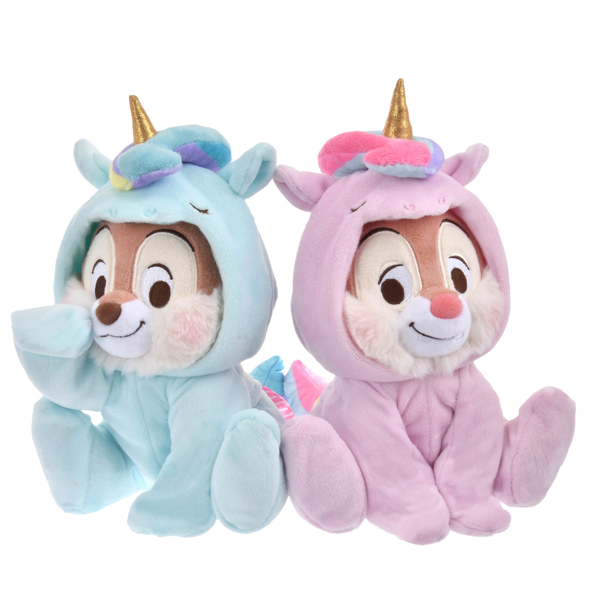 新品　ディズニー　チップ&デール　プラッシュキーチェーン　ユニコーン　2体セット 4月2日はチップとデールのお誕生日！お揃いのユニコーンの