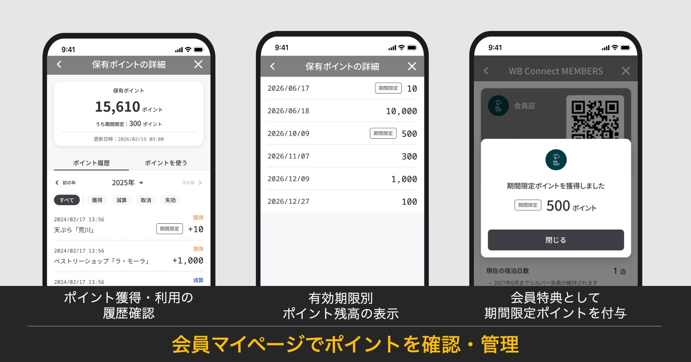 会員マイページでポイントを確認・管理
