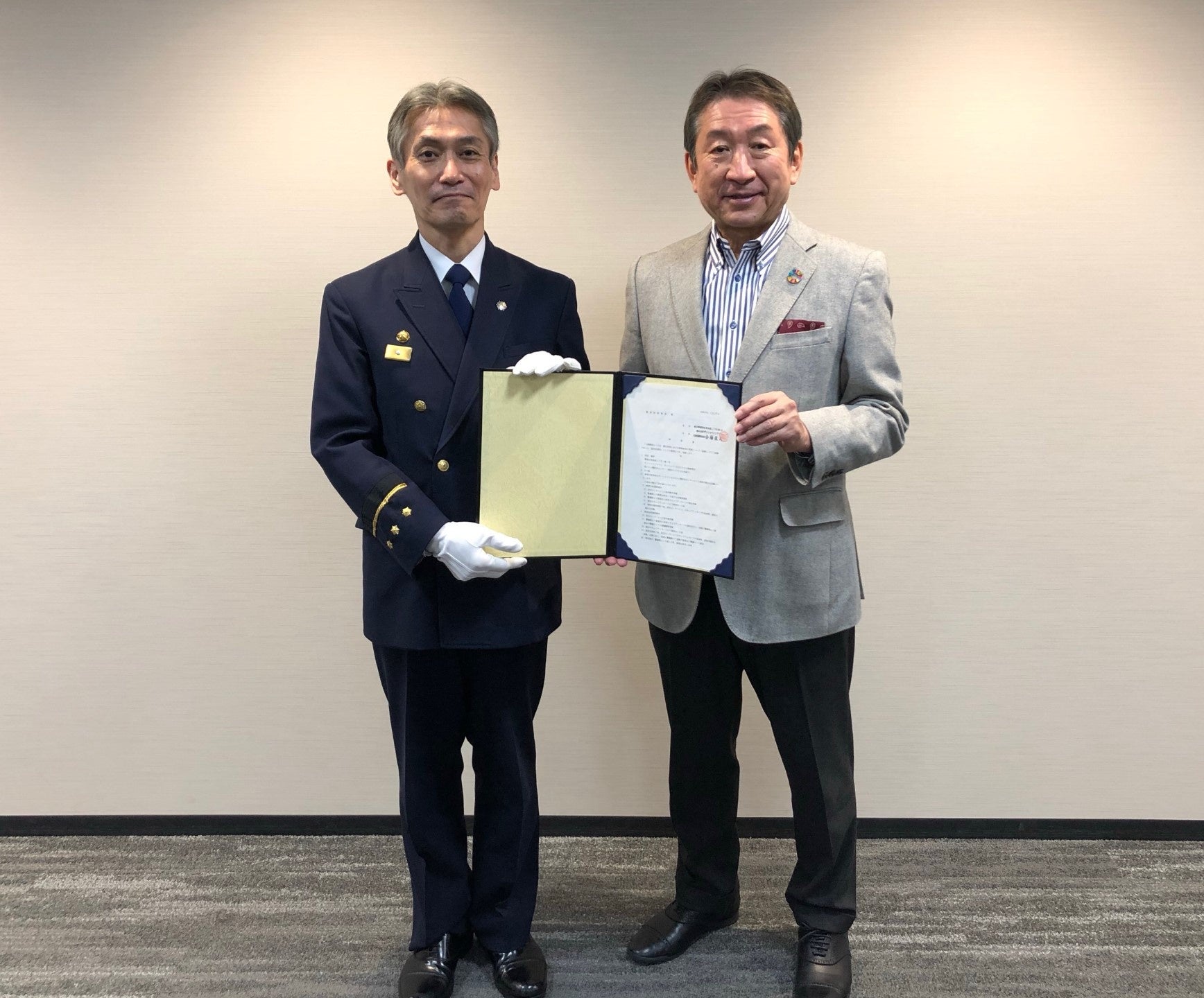 早坂豊島消防署長と合場社長