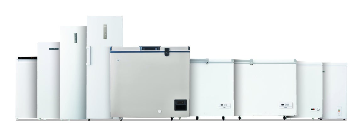 ハイアール冷凍庫ラインナップイメージ（キャンペーン対象の一部製品）