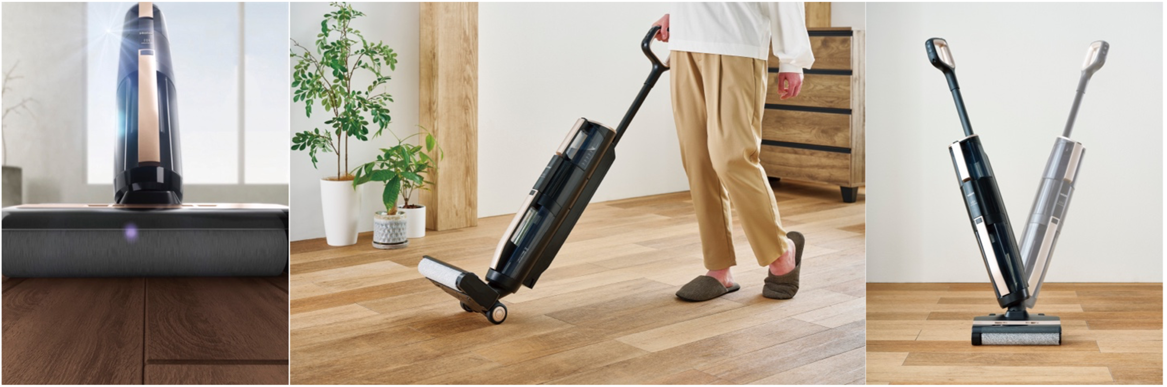 Haier 吸引式床拭き掃除機　MIZUKI ハイアール、水拭き/乾拭き/吸引に対応した床拭き掃除機「MIZUKI