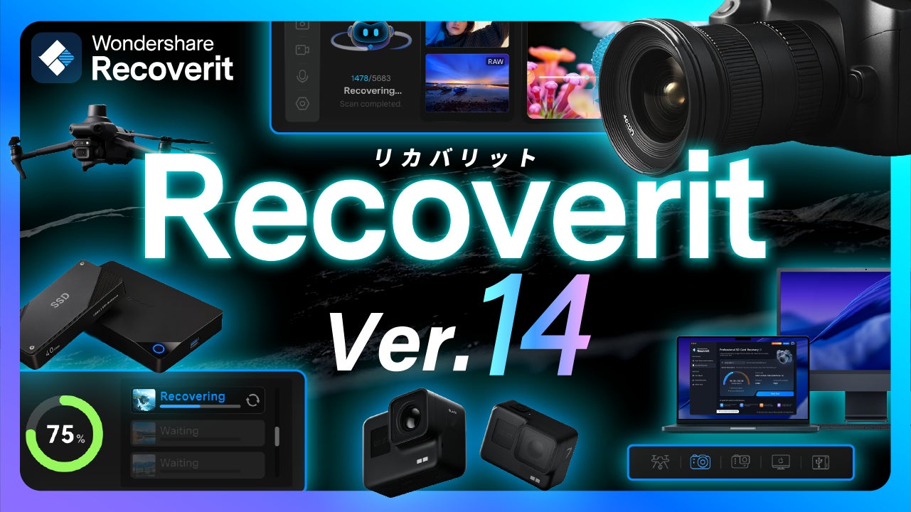 AI機能を新搭載──データ復元ソフト「Wondershare Recoverit Ver.14 AI機能を新搭載──データ復元ソフト「Wondershare Recoverit Ver.14