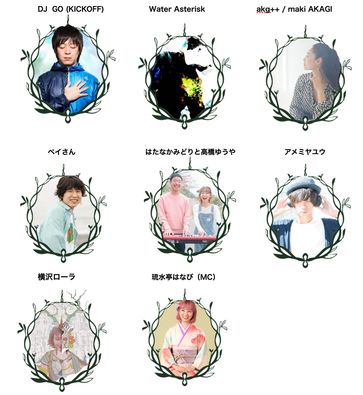 [コチョウランフォレストステージ]　出演アーティスト