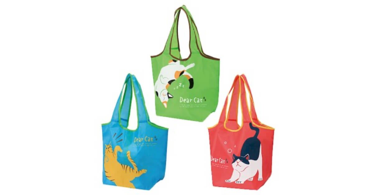 猫日和　たっぷりマチのエコバッグ