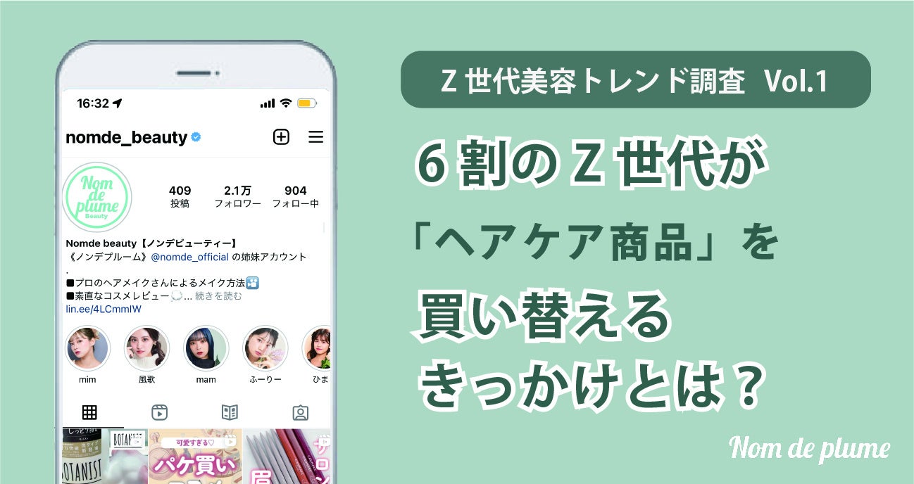 Nomde beautyが「Z世代 美容トレンド調査」第1弾を実施 〜6割の