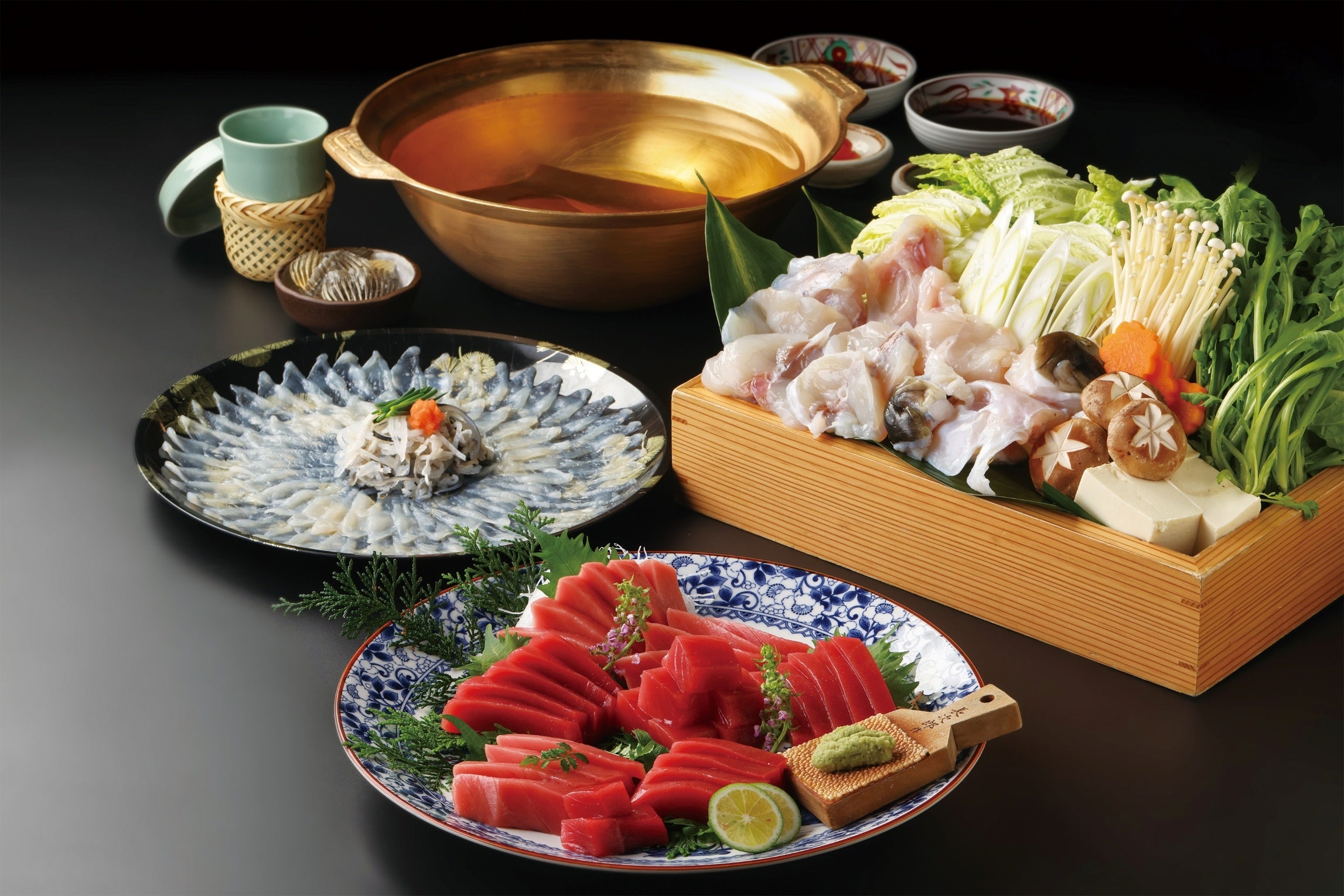 ※写真はイメージです。野菜・豆腐・笹・ワサビ・什器等はセットに含まれておりません