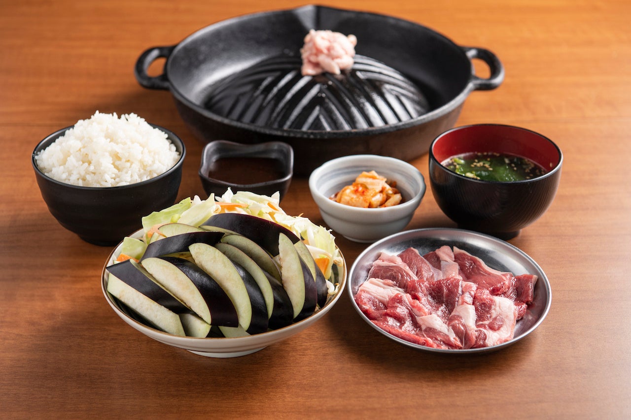 ラムと茄子の味噌炒め定食