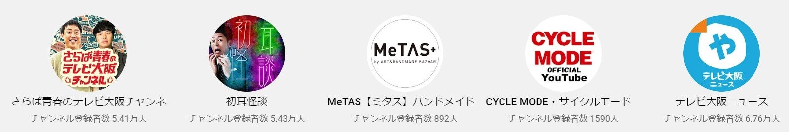 テレビ大阪が運営する主なチャンネル一覧