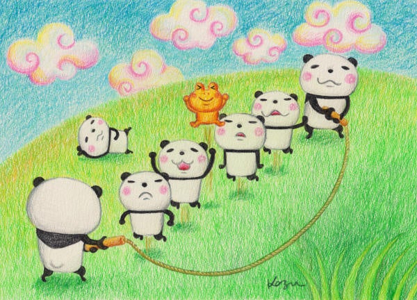 ほっこりパンダ達のイラスト。見てると笑顔になれます♪