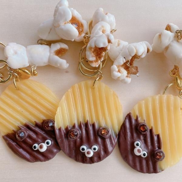 クマさんポテチとポップコーンのアクセサリー。可愛くて食べちゃいそう？