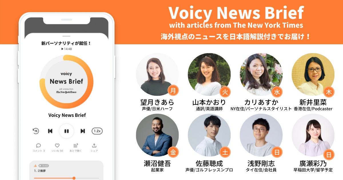 総リスナー数54万人を超えるvoicyの音声ニュースがリニューアル 多彩なパーソナリティを迎えて ながら聴き に最適な経済 スポーツ 英語などの ニュースで生活を彩ります 株式会社voicyのプレスリリース 総リスナー数54万人を超えるvoicyの音声ニュースがリニューアル 多彩なパーソナリティを迎えて ながら聴き に最適な経済 スポーツ 英語などの ニュースで生活を彩ります 株式会社voicyのプレスリリース