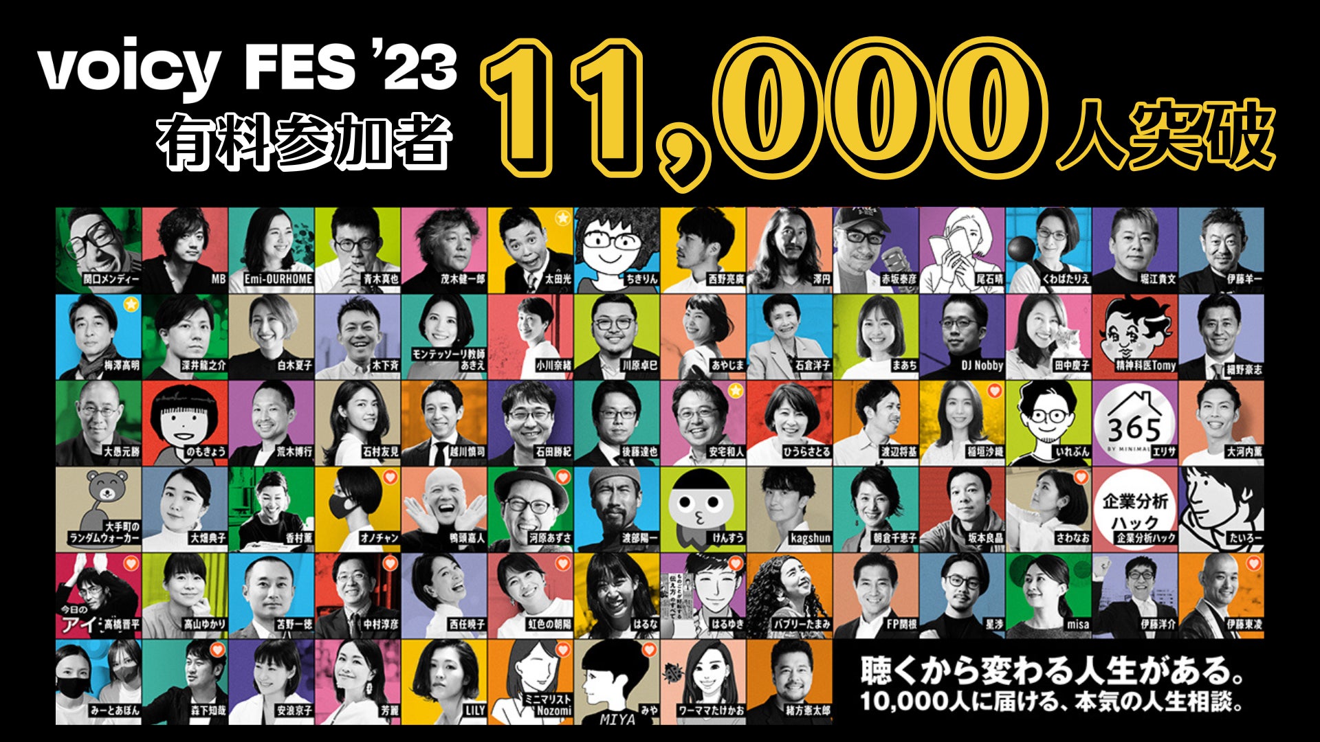 「Voicy FES ’23」、有料参加者数11,000人突破!感動的なトークが話題に 「Voicy FES ’23」、有料参加者数11,000人突破!感動的なトークが話題に