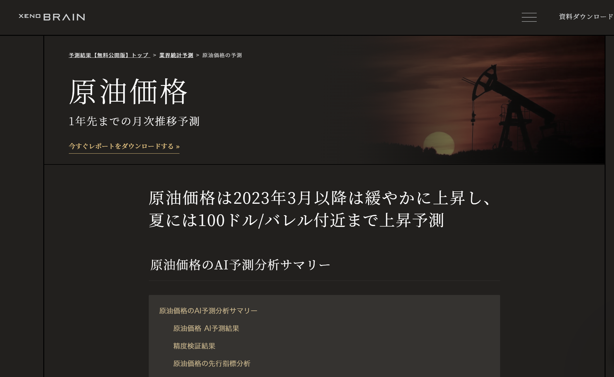 ▲市況予測サイト画面イメージ