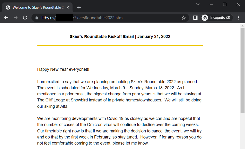 図8：ある標的に送信された、海外のイベントへの招待状