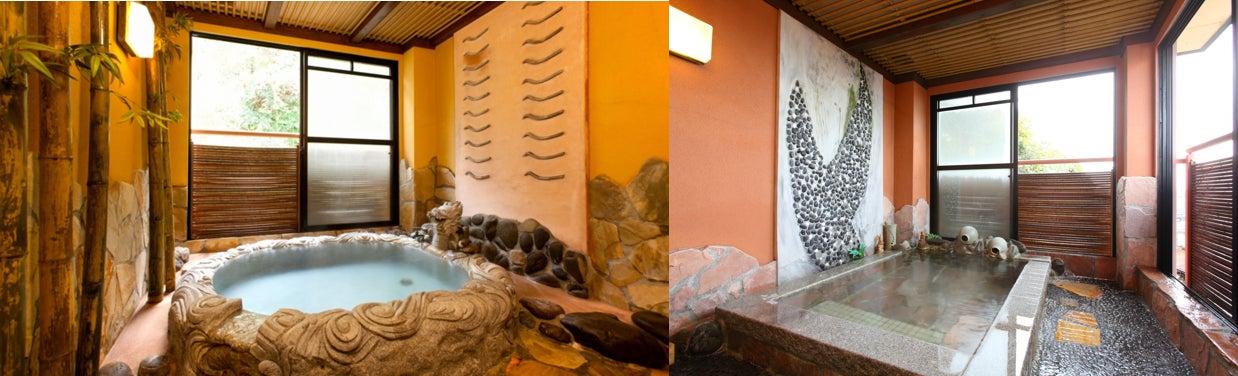 1位「全客室半露天風呂付きの宿 浜膳旅館」の客室にある半露天風呂(一例)