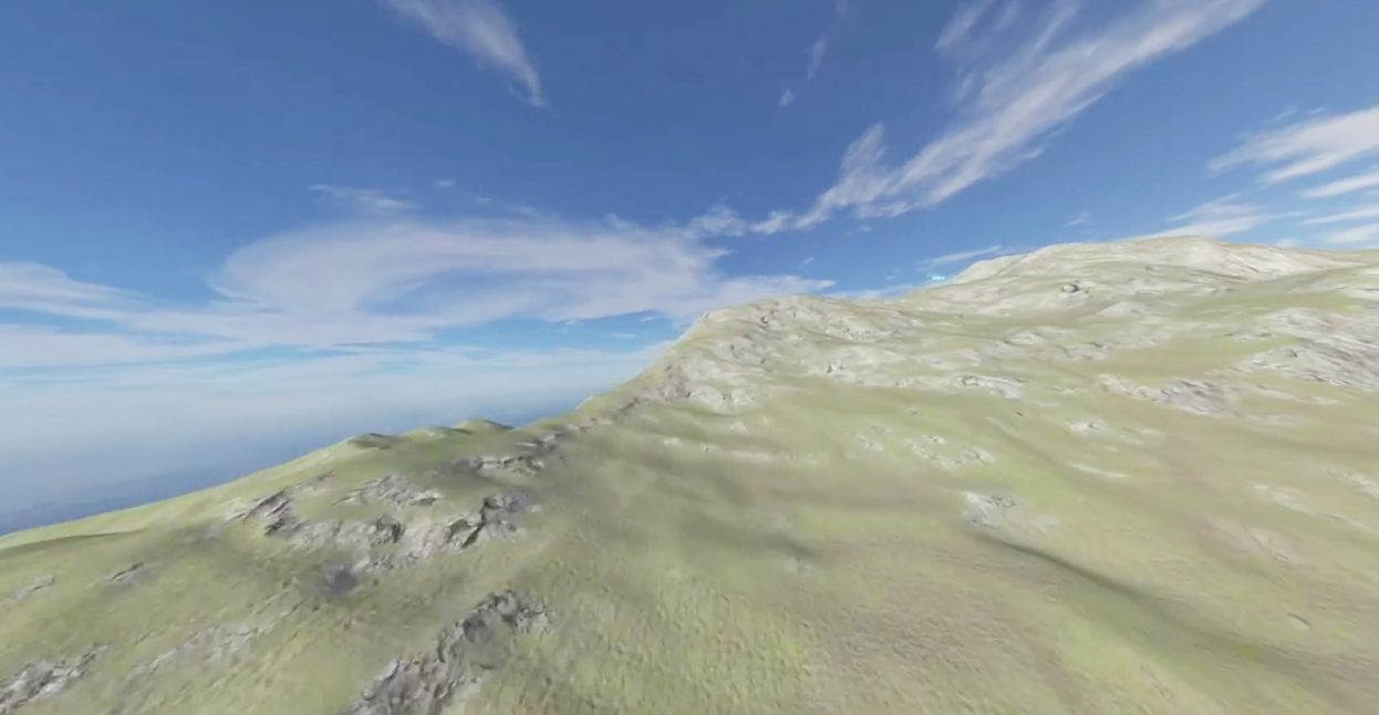 ゴーグルを装着し、自分で創りあげた世界を優雅に空中散歩