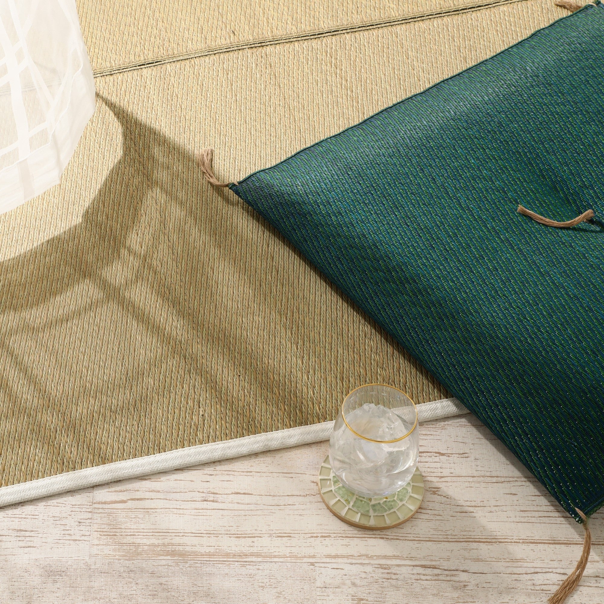 Francfrancフランフラン　バイカラーい草ゴザラグ　L＆Sサイズ2点セット Francfranc初 “い草”を使用した「バイカラー い草」シリーズを4