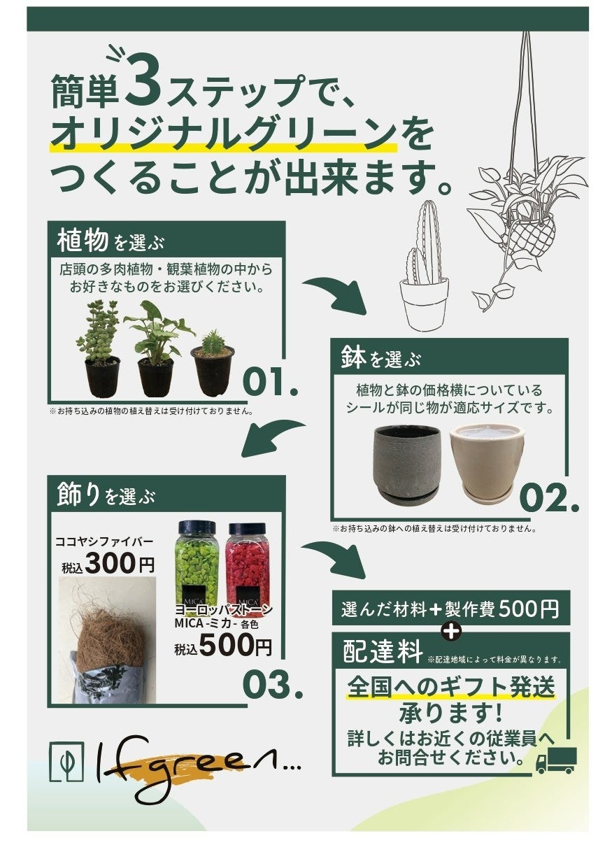 カスタマイズサービスのオリジナルグリーン