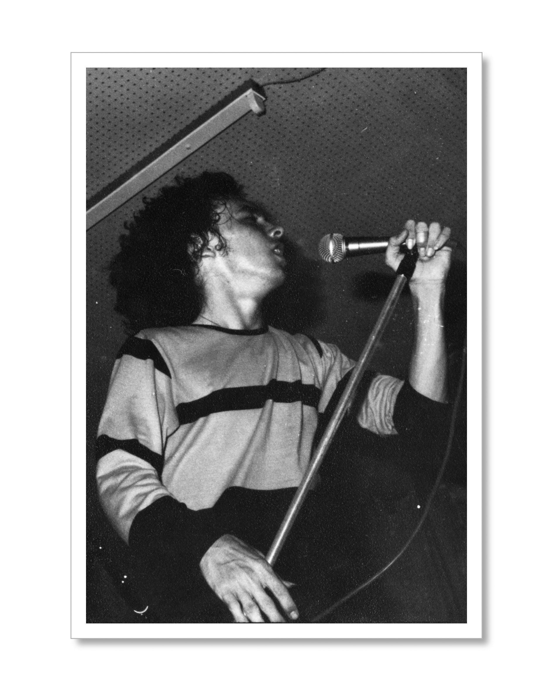 1977年、高校3年生のときに4組のバンドが参加してゴヤホール（当時）でライブを行った際の写真