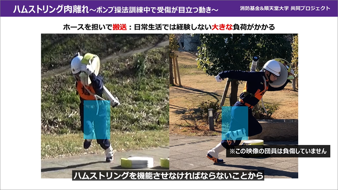 「解説編」では、けがが生じやすい場面やその動作について紹介