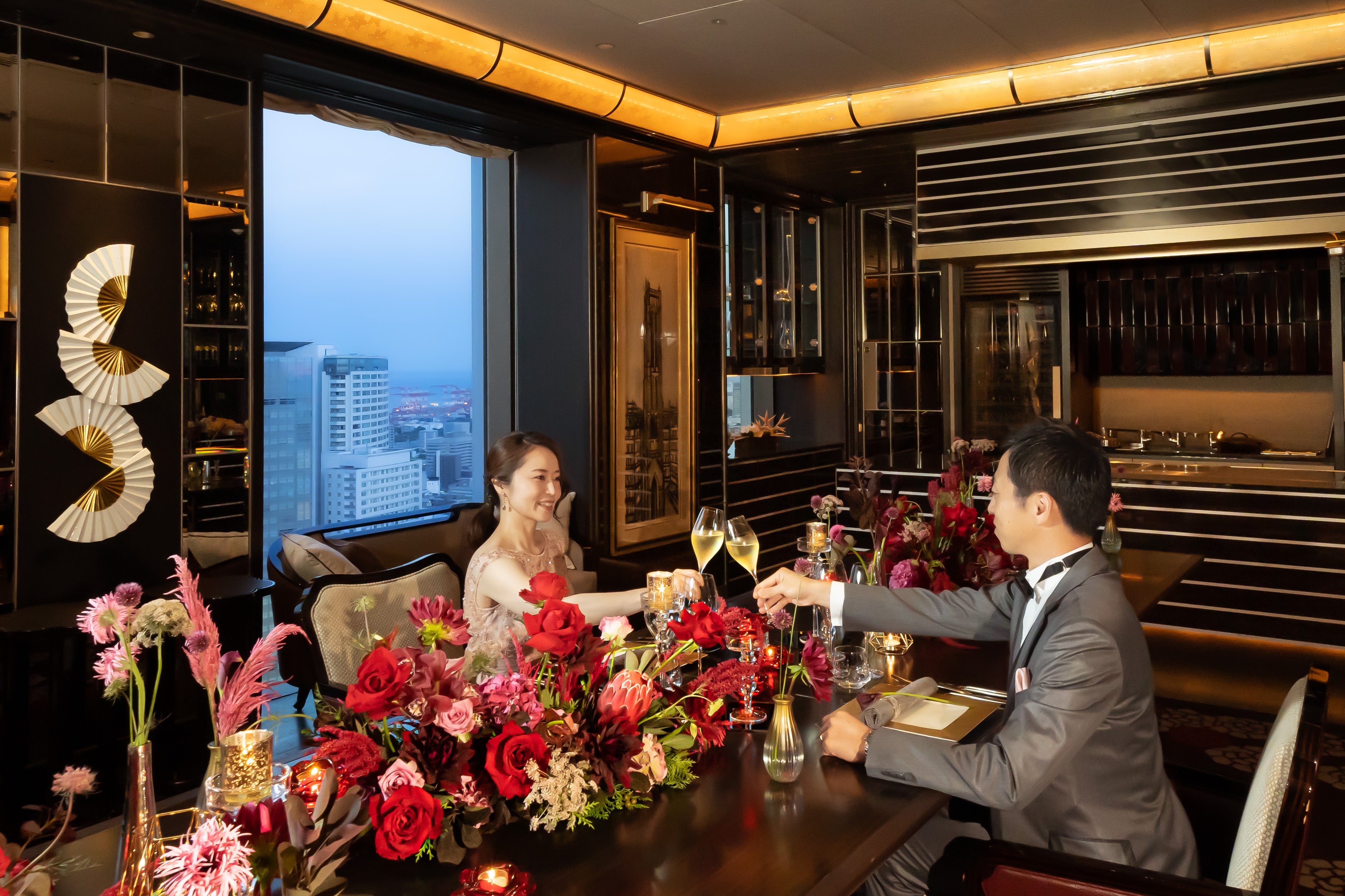 都心の大パノラマを望むレストランで過ごす二人きりの時間（品川プリンスホテル）