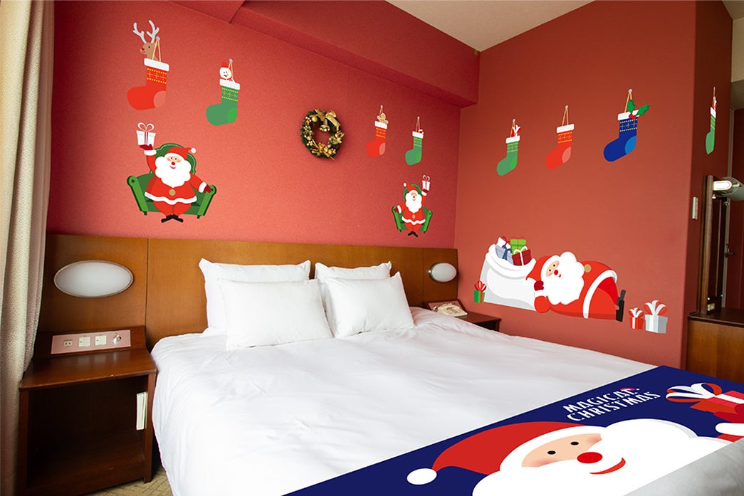 サンタクロースなどのイラストで装飾されたお部屋＜アネックスタワー＞（品川プリンスホテル）
