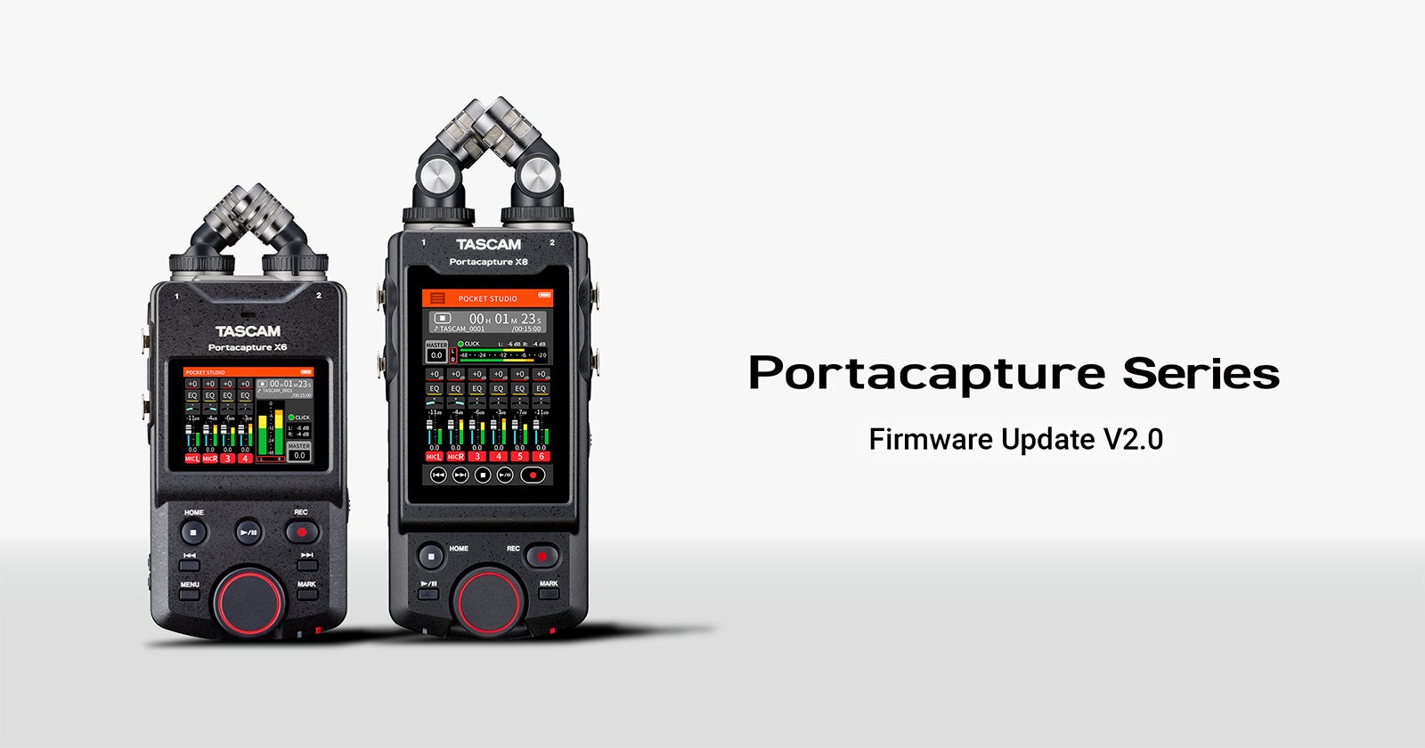 32ビットフロート録音対応ポータブルレコーダー『Portacapture X8』、『Portacapture X6』に楽曲制作用MTRアプリ『POCKETSTUDIO』ほか新機能追加