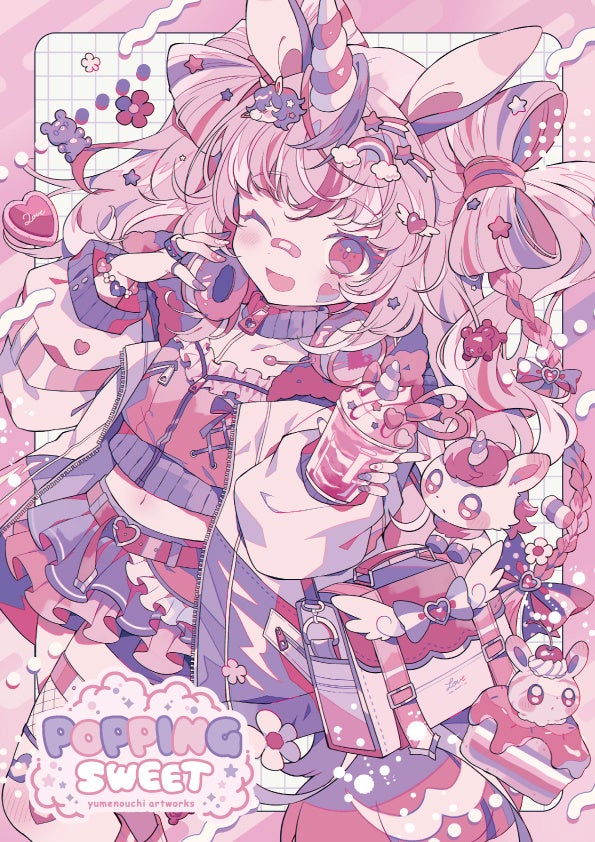 イラストレーター夢ノ内千春イラスト集第3弾『POPPING SWEET