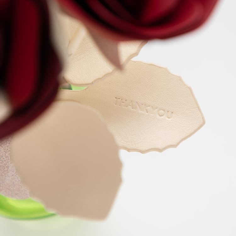 革の一輪花（バラ）の刻印イメージ