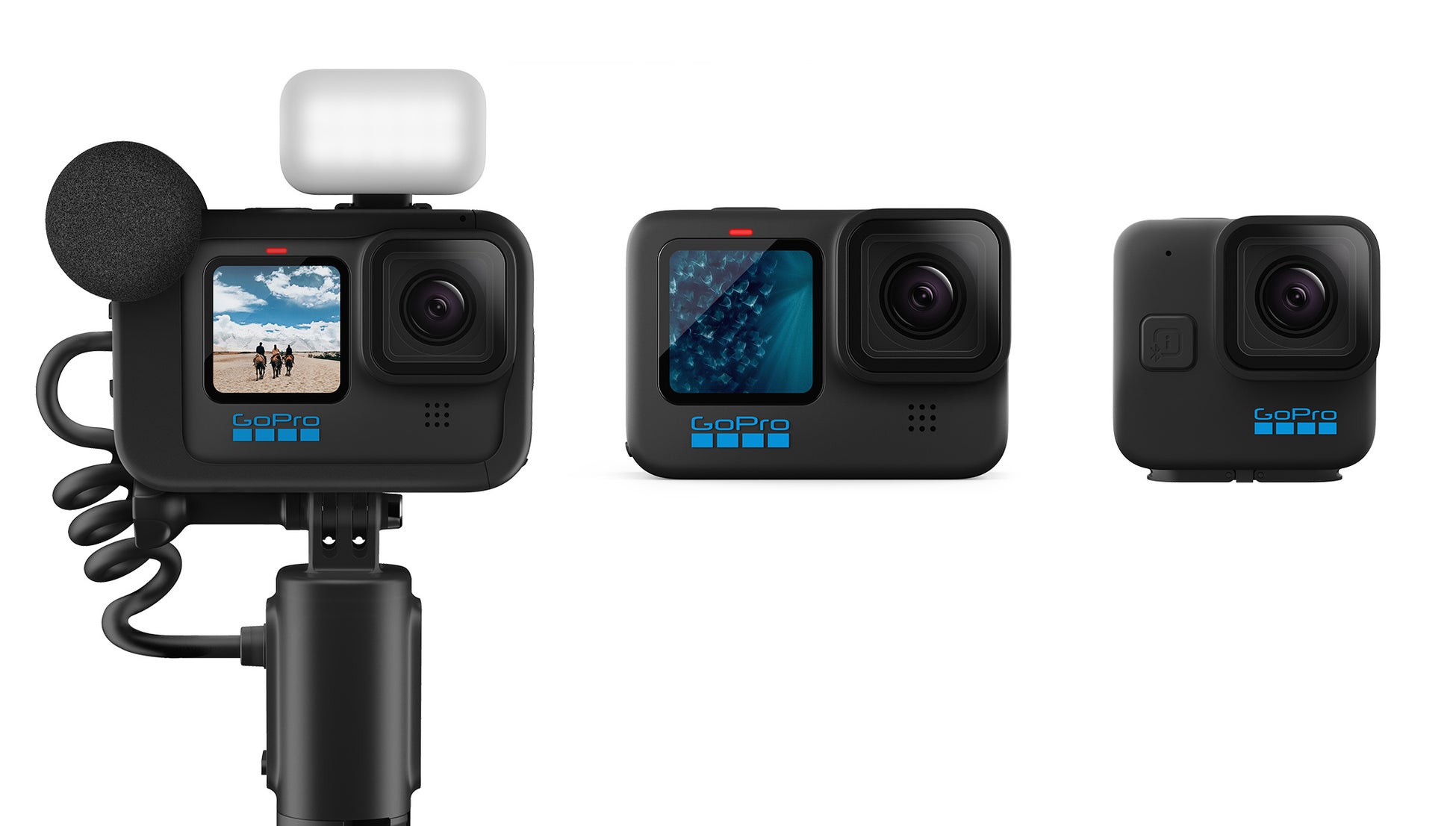 <左から「HERO11 Black Creator Edition」「HERO11 Black」「HERO11 Black Mini」>