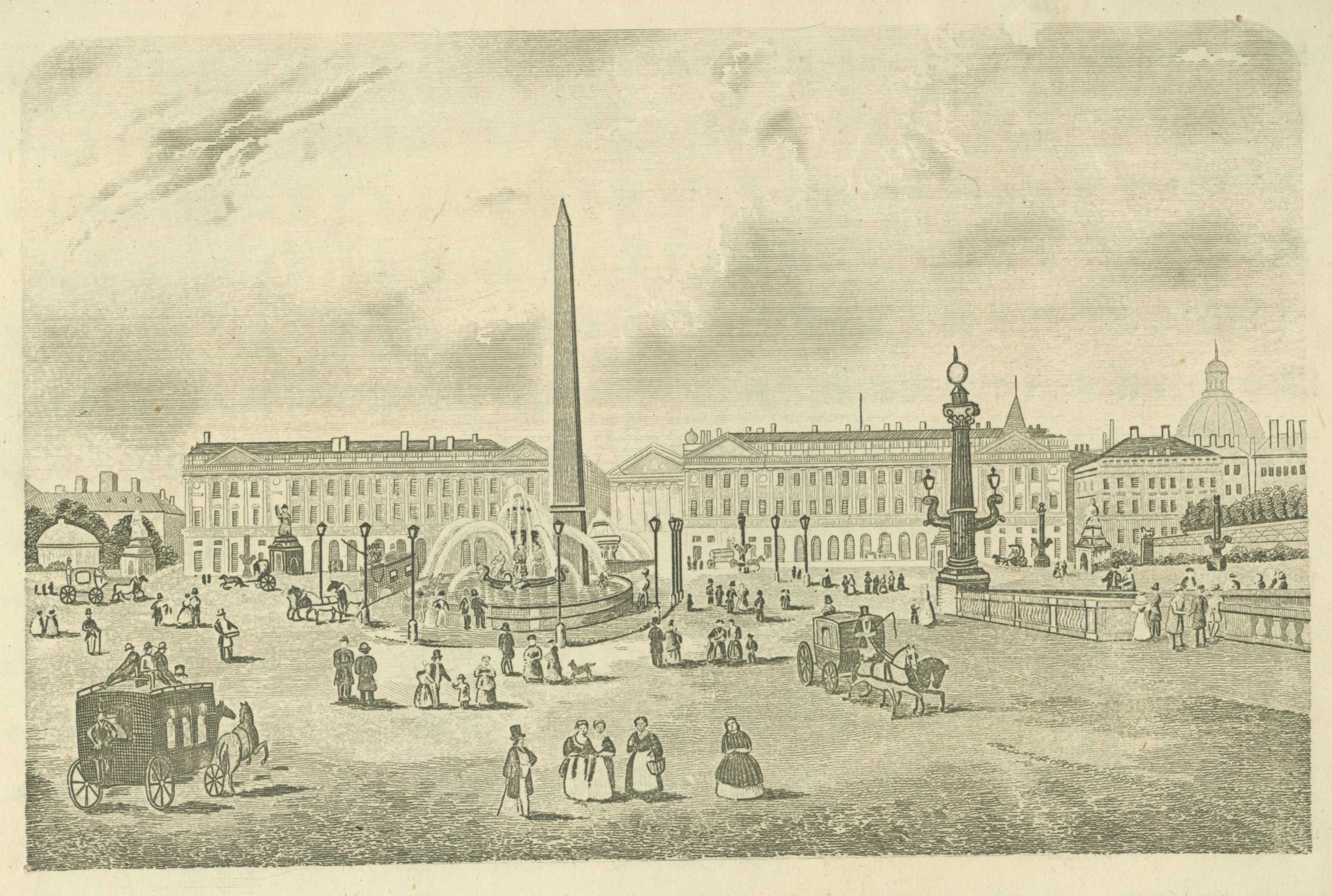 銅版画　パリ　コンコルド広場 ｢特命全権大使米欧回覧実記｣ 明治11年(1878)より