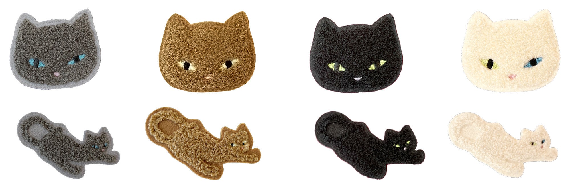 それぞれのトートに色違いのアップリケが付いています