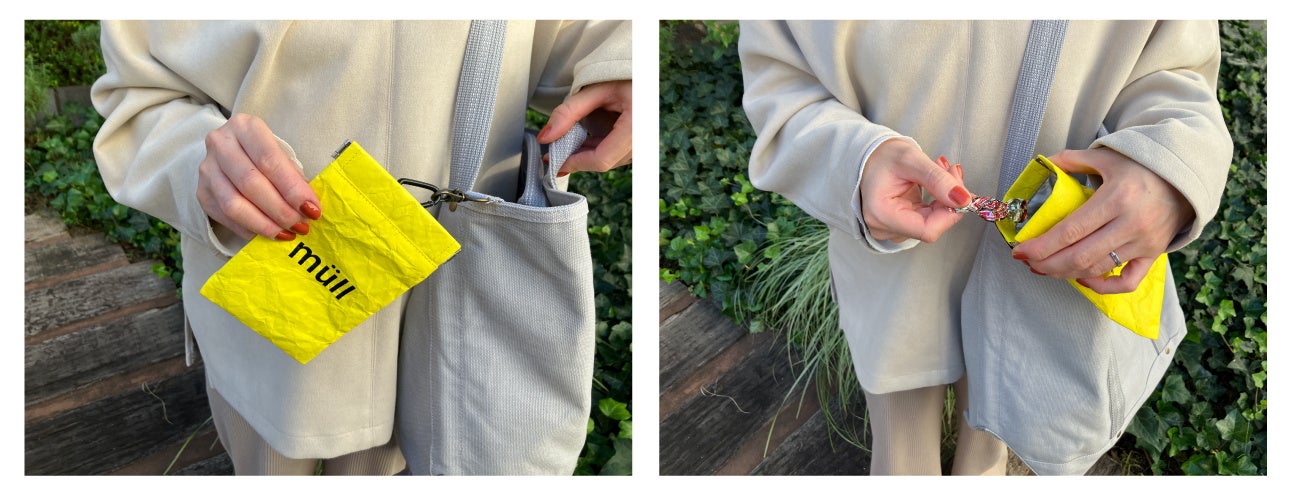 バッグのハンドルだけでなく、バッグ内のキーホルダーなどにつけておけば、さっと取り出せます。