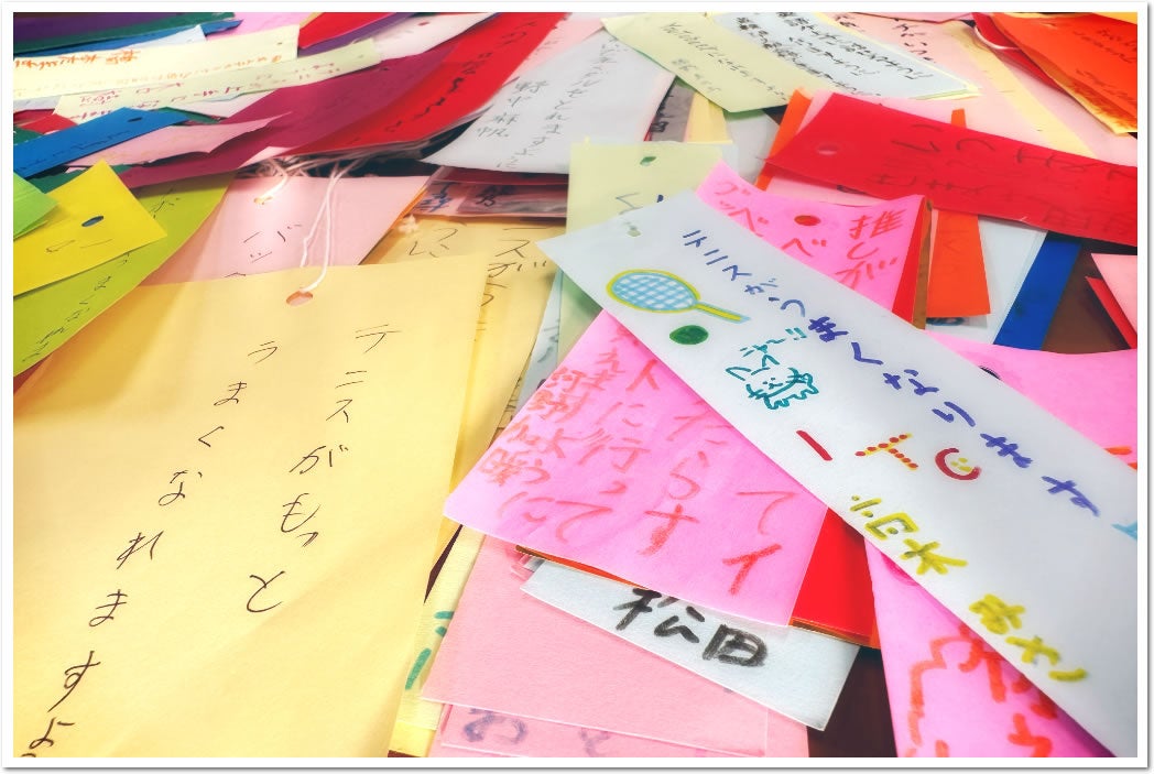 今年もたくさんの方から集まった願い事短冊で、各校が華やかににぎわいました。