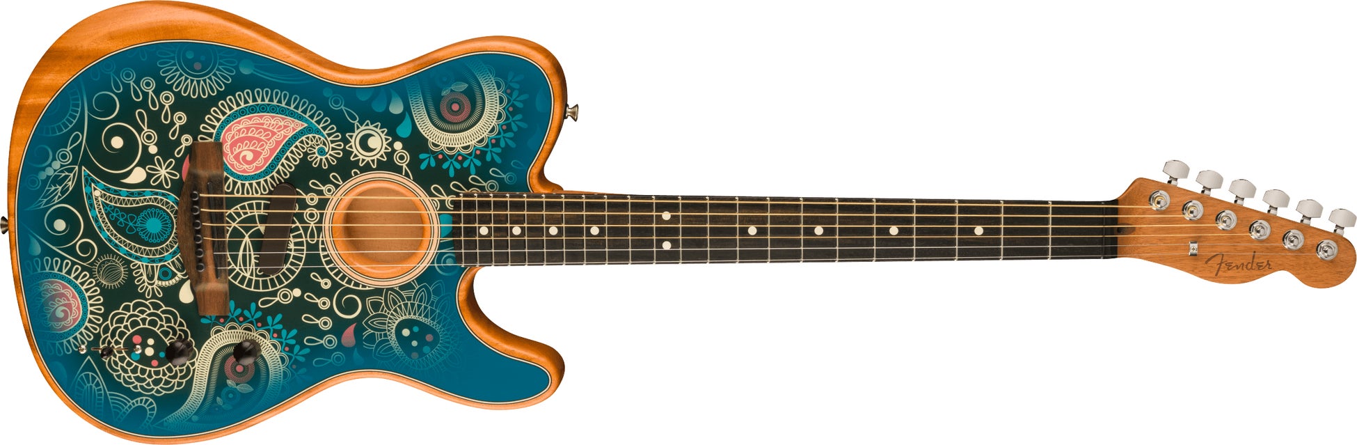 ■【生産完了品】【ほぼ新品】フェンダー アコスタソニック テレキャスター AWT AMERICAN ACOUSTASONIC TELECASTER BLUE PAISLEY / BLUE FLOWER
