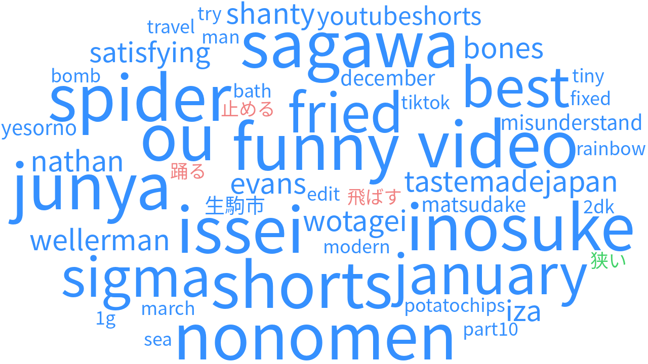 図2：2023年上半期の視聴回数上位30位のショート動画のテキストマイニング