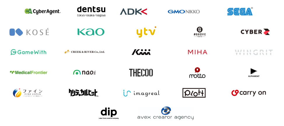 『kamui tracker』導入企業の一例（2023年9月時点）