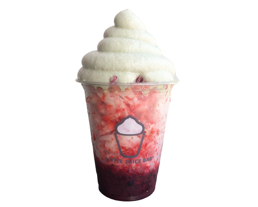 〈LITTLE JUICE BAR〉いちごけずり ピスタチオムース＋甘酸っぱいハスカップソース