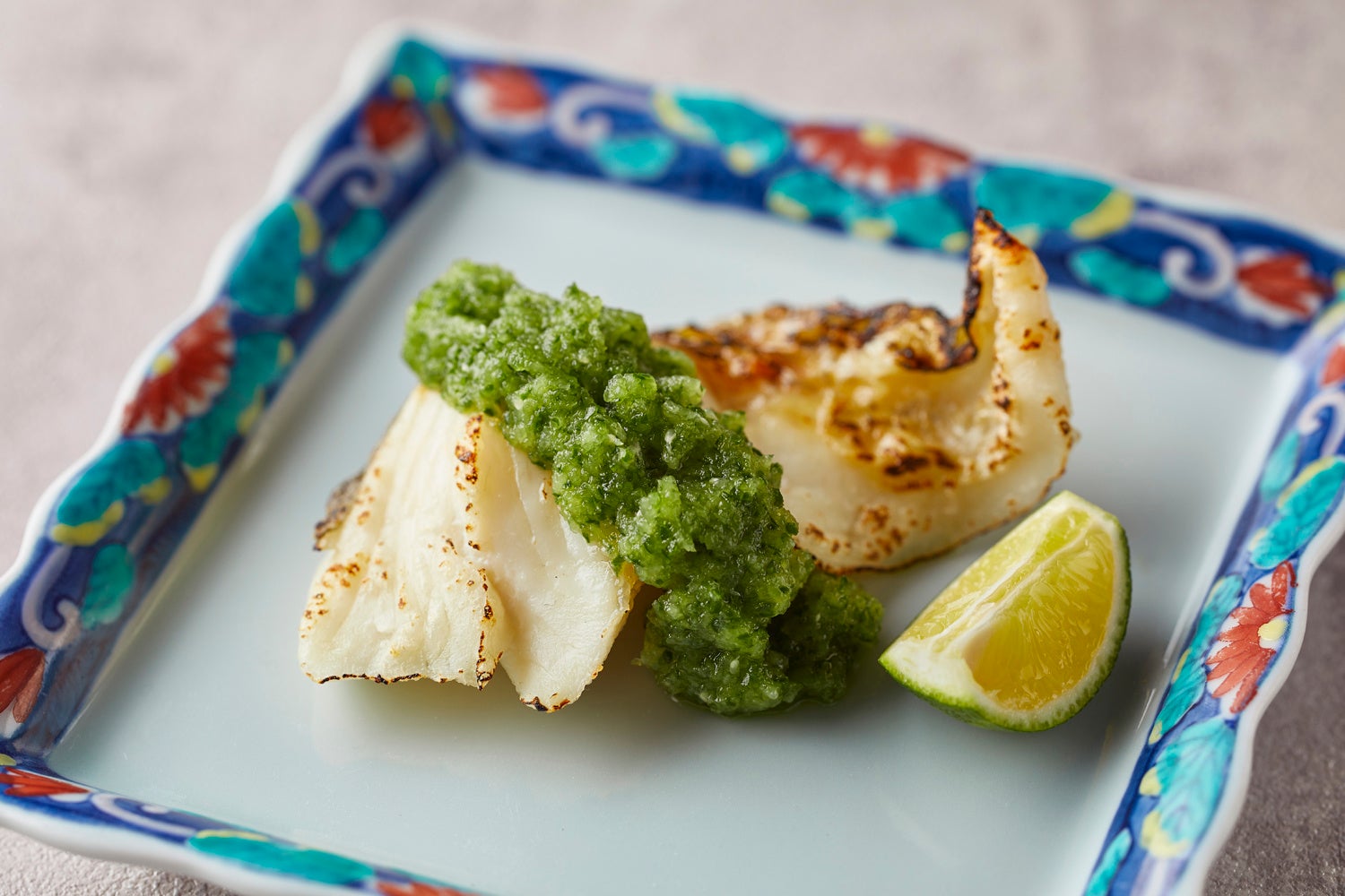 鱸塩焼新緑卸し掛け