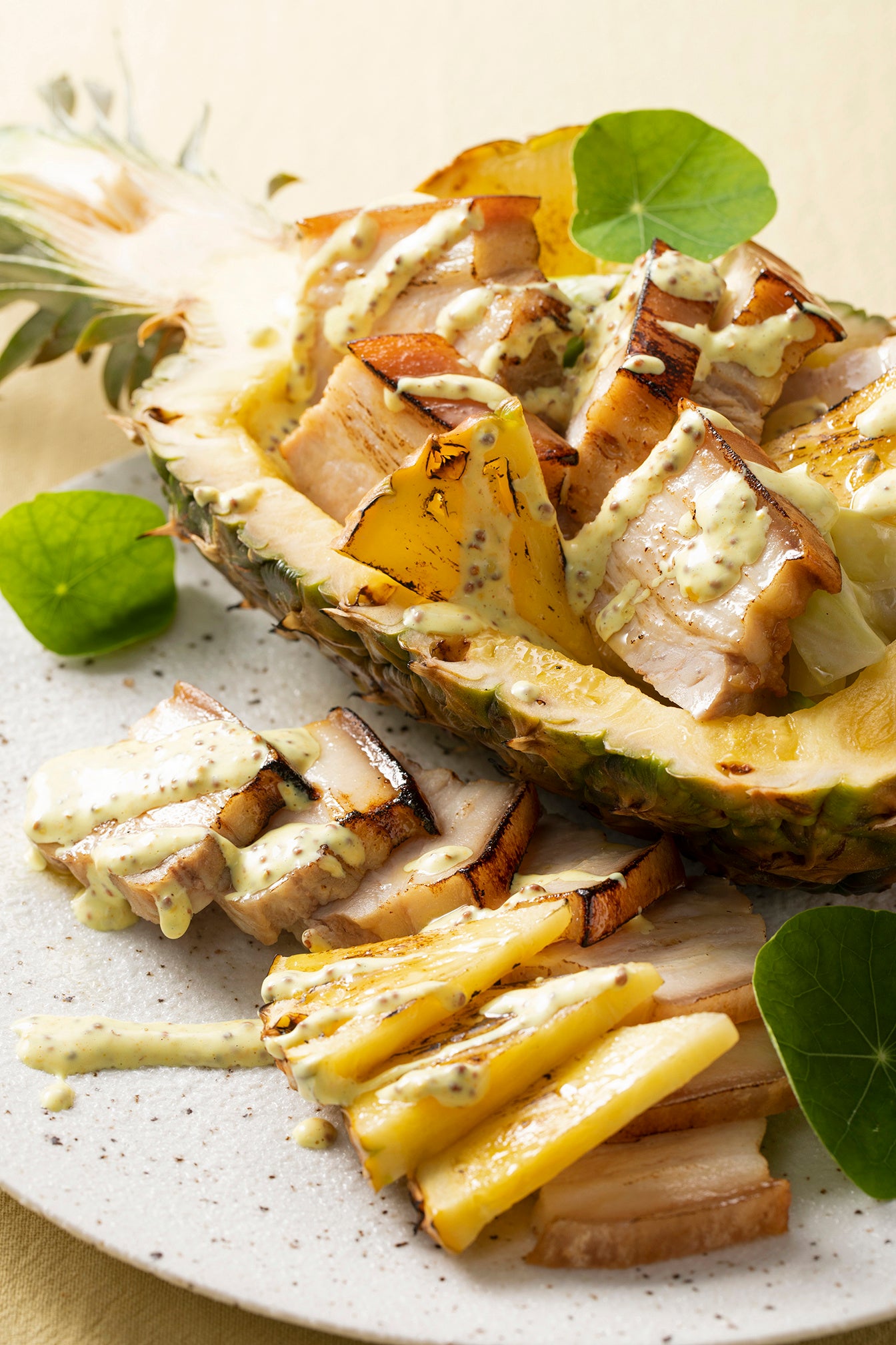 豚バラ肉とパイナップルのマスタードソース