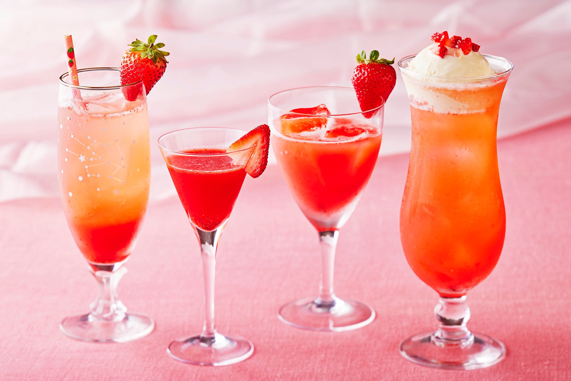 ＜左から：Strawberry Love、ICHIGO、Strawberry Farm、Princess＞