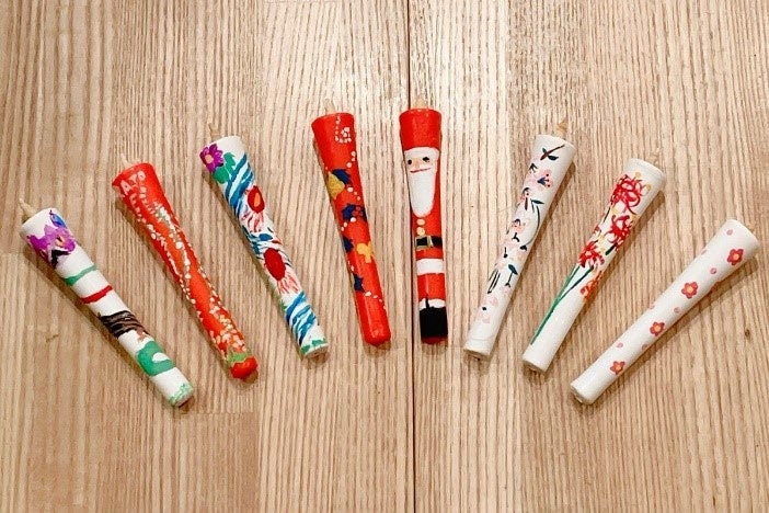 絵付けの例(写真提供:磯部ろうそく店)
