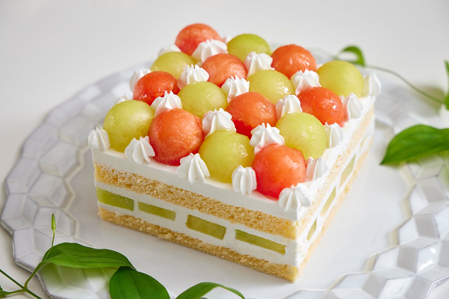 メロンとスイカのショートケーキ