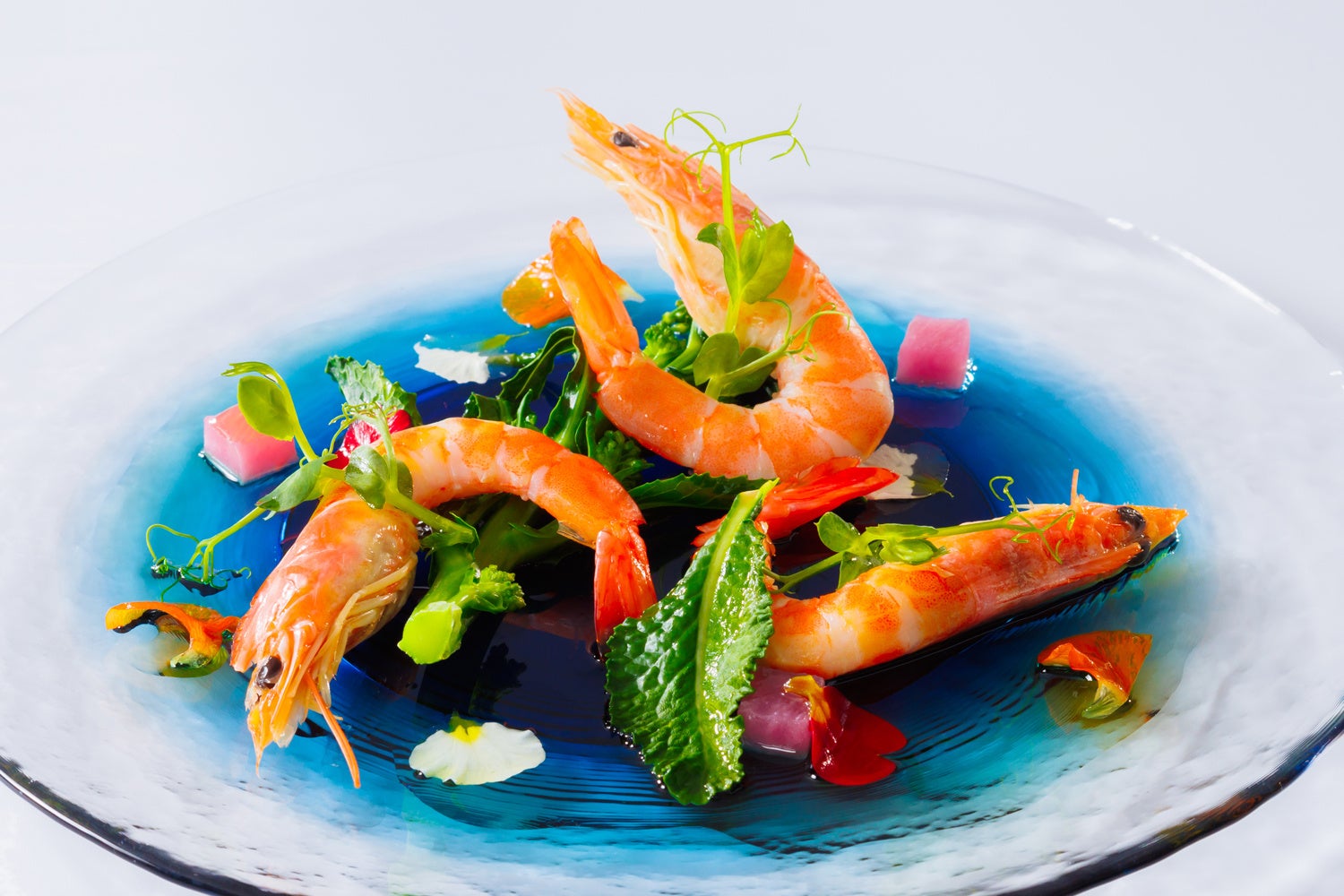 有頭海老のポッシェ サルモリーリョソース