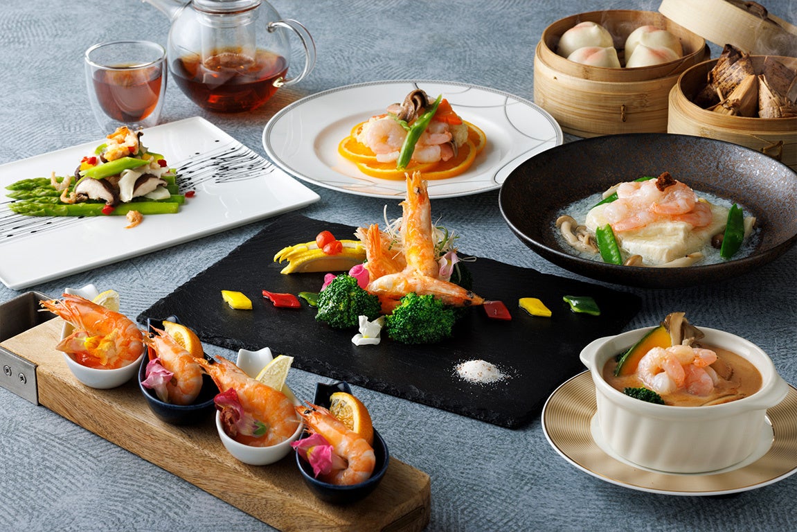 ＜中国料理「桃李」：満腹ランチオーダーバイキング〈海老フェア〉～7種類の中国茶とともに～＞