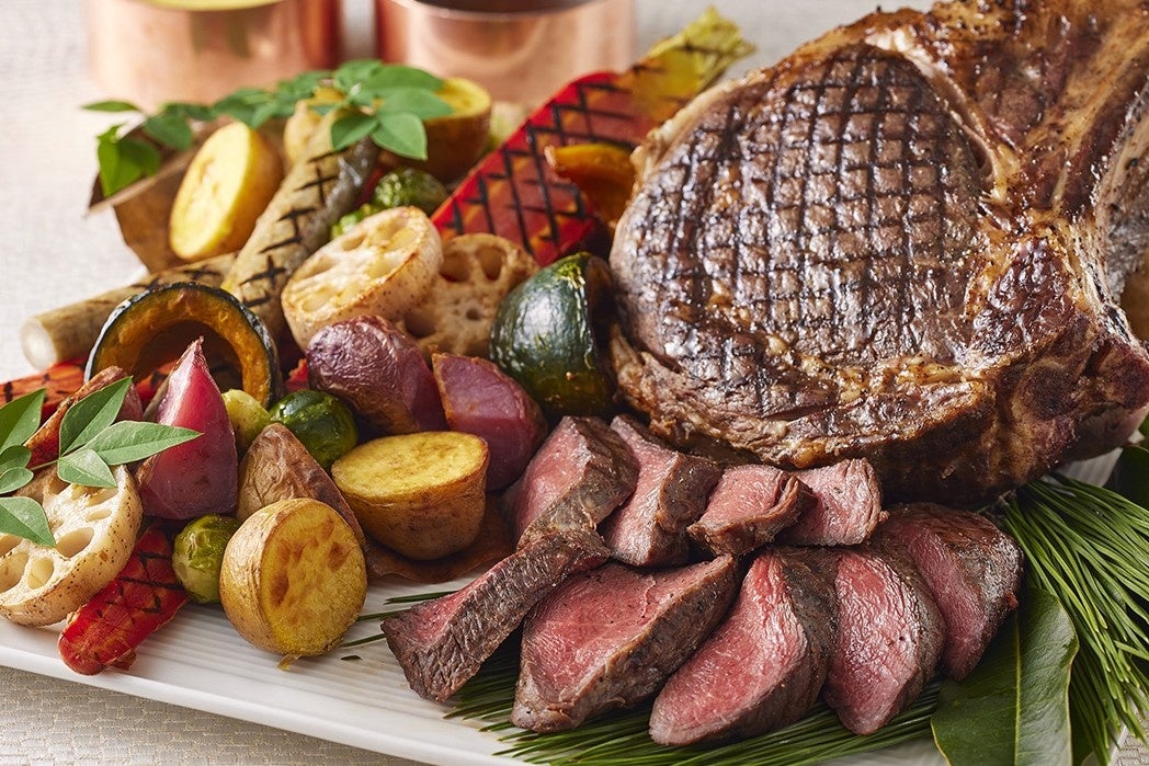 牛肉のグリルと温野菜