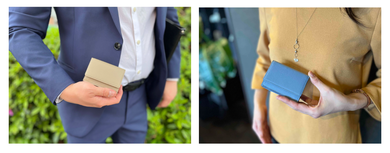 竹・りんご・貝殻を素材に使用したヴィーガンレザーのコンパクト財布